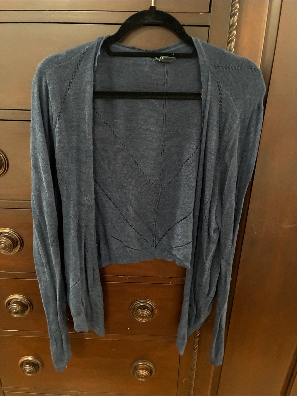 Lucky Brand Navy Open-Front Lightweight Cardigan